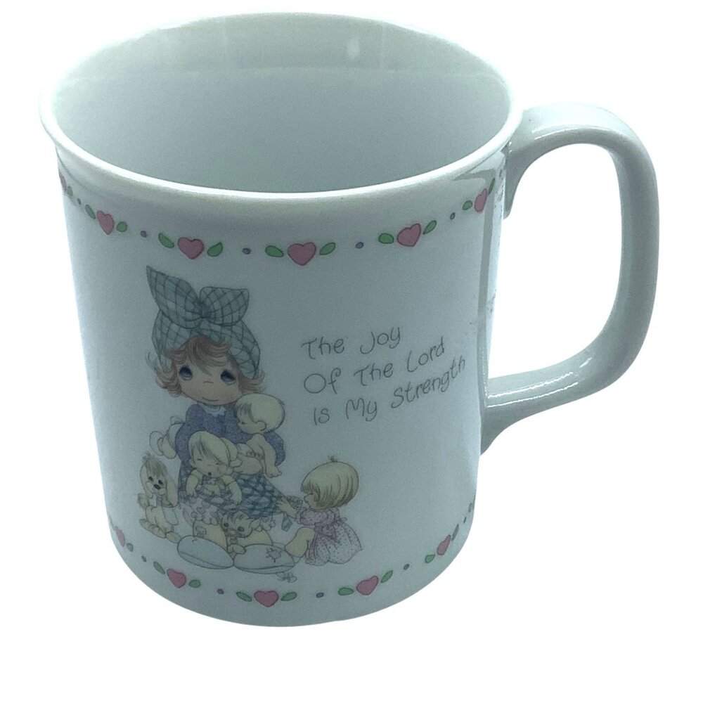 Vtg 1985 Precious Moments Enesco Cup Mug The Joy Of The Lord Is‎ My Strength Mom